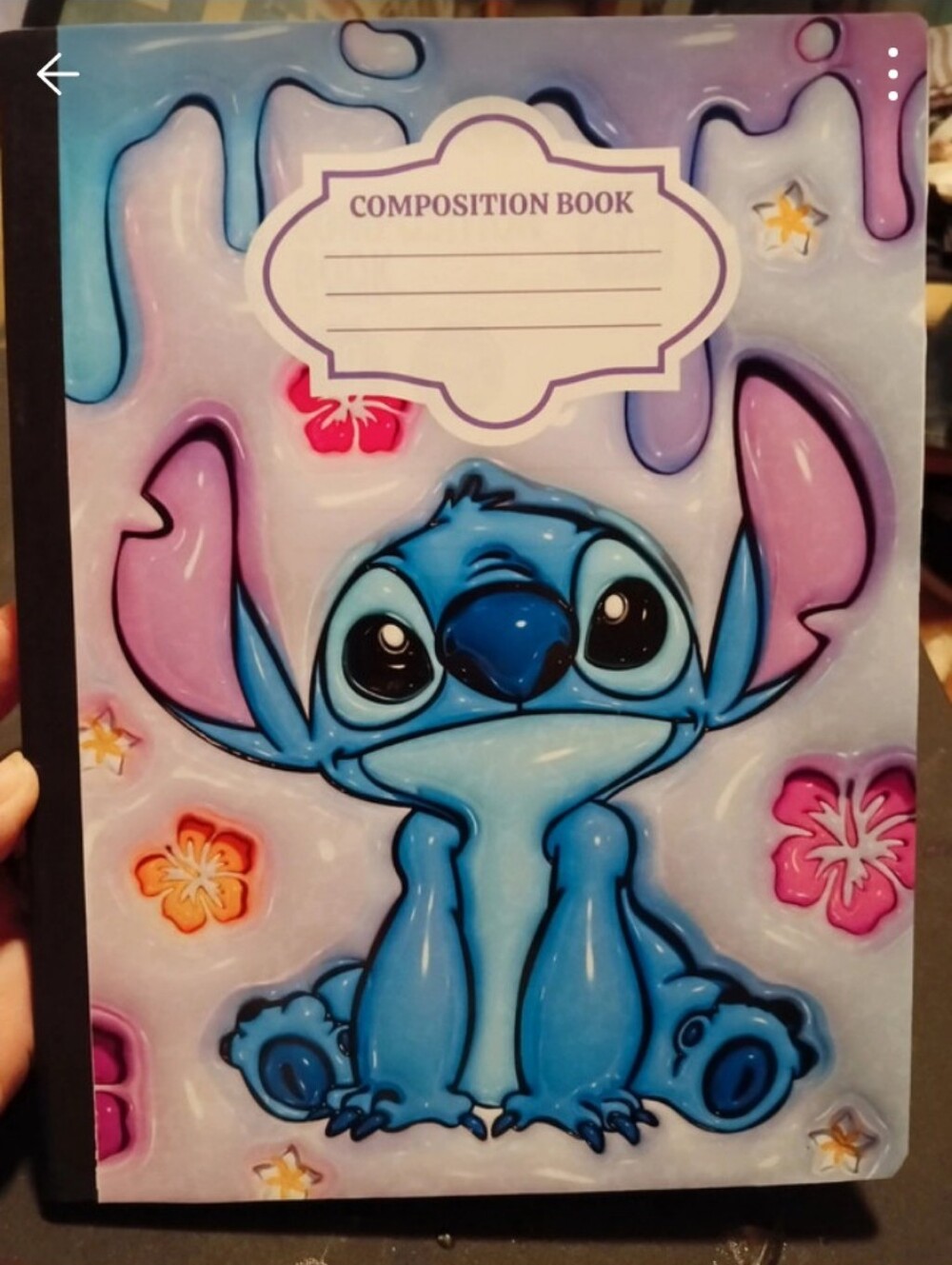 Stitch-Themed Blue Composition Book – Cute Home Art Painting